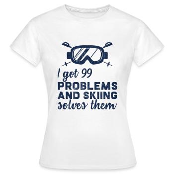 Sports d'hiver - Ski - Après-ski - Cadeau - T-shirt Femme - blanc - Devant - AI Model Female 172 dark (172cm)