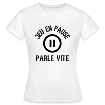 jeu en pause - T-shirt Femme - blanc - Devant - AI Model Female 172 dark (172cm)