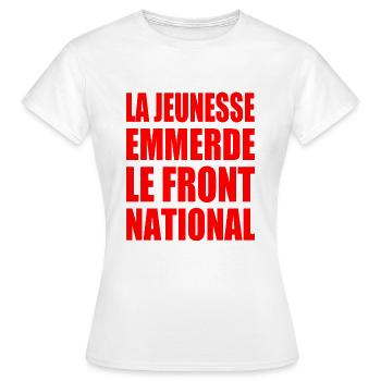 Scheiß auf die Front National - Frauen T-Shirt - Weiß - Vorne - AI Model Female 172 dark (172cm)