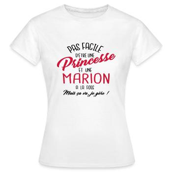 Princesse et Marion - T-shirt Femme - blanc - Devant - AI Model Female 172 dark (172cm)