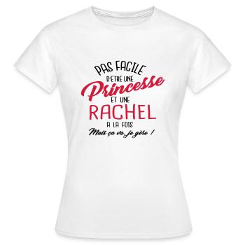 Princesse et Rachel - T-shirt Femme - blanc - Devant - AI Model Female 172 dark (172cm)