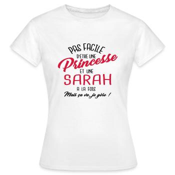Princesse et Sarah - T-shirt Femme - blanc - Devant - AI Model Female 172 dark (172cm)