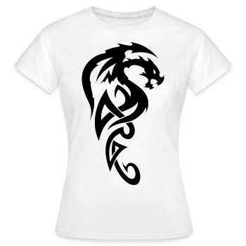 tribal dragon - Frauen T-Shirt - Weiß - Vorne - AI Model Female 172 dark (172cm)