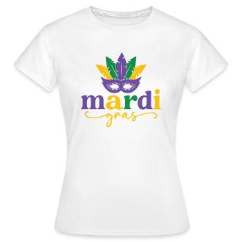 Mardi Gras Maske - Frauen T-Shirt - Weiß - Vorne - AI Model Female 172 dark (172cm)