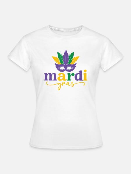 Mardi Gras Maske - Frauen T-Shirt - Weiß