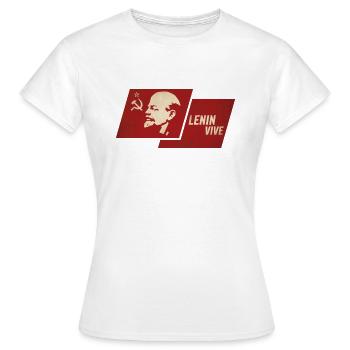 Lenin lebt Flagge - Frauen T-Shirt - Weiß - Vorne - AI Model Female 172 dark (172cm)