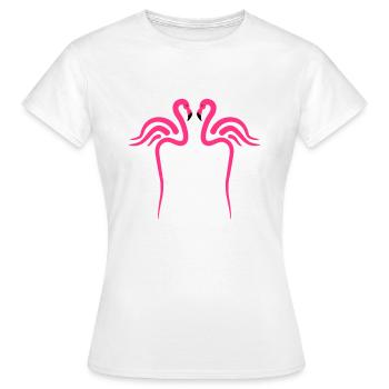Flamingo, Flamingos - T-shirt Femme - blanc - Devant - AI Model Female 172 dark (172cm)
