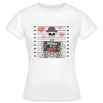 coupable d'amour - T-shirt Femme - blanc - Devant - AI Model Female 172 dark (172cm)