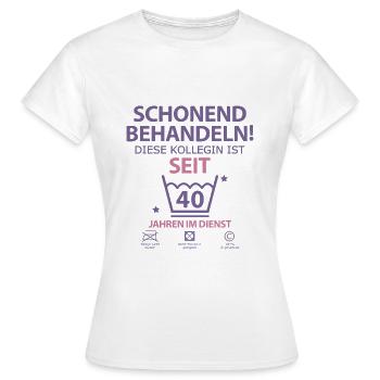 40 Jahre Firmenjubiläum Kollegin Dienstjubiläum - Frauen T-Shirt - Weiß - Vorne - AI Model Female 172 dark (172cm)