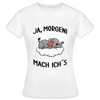 Elefant chillt Mittagsschlaf Pausemodus Feierabend - Frauen T-Shirt - Weiß - Vorne - AI Model Female 172 dark (172cm)