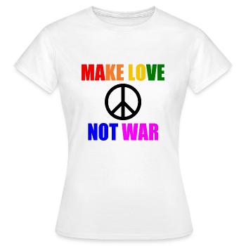 Make love not war - T-shirt Femme - blanc - Devant - AI Model Female 172 dark (172cm)