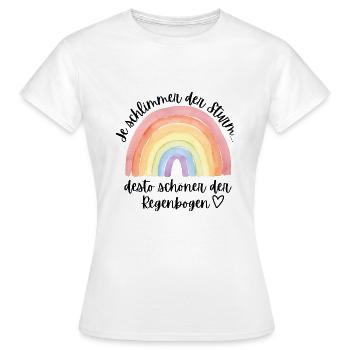 Schlimmer Sturm, schöner Regenbogen 3 - Frauen T-Shirt - Weiß - Vorne - AI Model Female 172 dark (172cm)