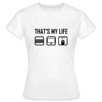 Ceci est ma vie - Moniteur Clavier d'ordinateur - T-shirt Femme - blanc - Devant - AI Model Female 172 dark (172cm)