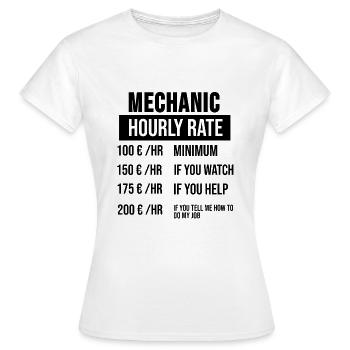 Mécanicien, artisan, plombier, salaire - T-shirt Femme - blanc - Devant - AI Model Female 172 dark (172cm)