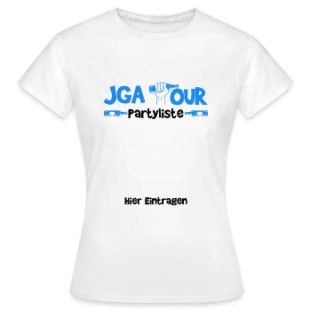 JGA Bachelor Party Guest List Gift - Women's T-Shirt - white - Front - AI Model Female 172 dark (172cm)