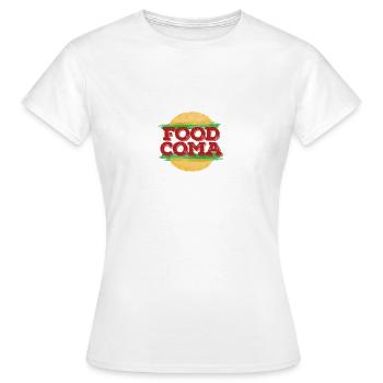 Food Coma Hamburger fast food - Women's T-Shirt - white - Front - AI Model Female 172 dark (172cm)