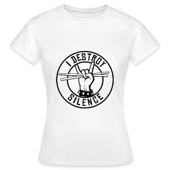 Schlagzeuger Drumsticks - Frauen T-Shirt - Weiß - Vorne - AI Model Female 172 dark (172cm)