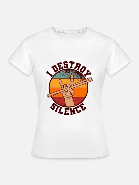 Schlagzeuger - Dame-T-shirt - hvid