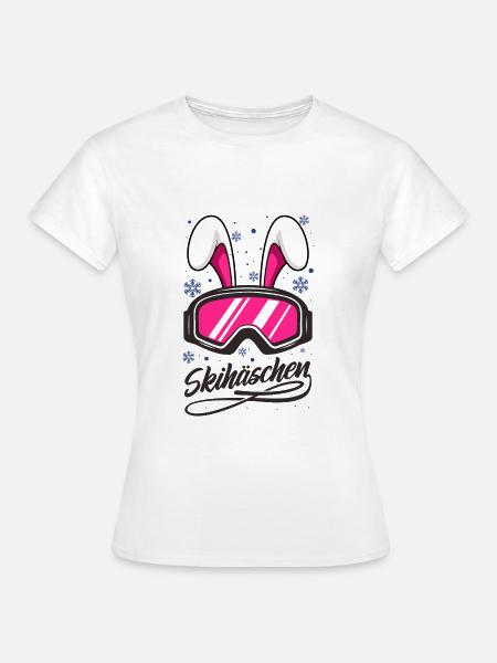 Skihäschen Skihaserl - Frauen T-Shirt - Weiß