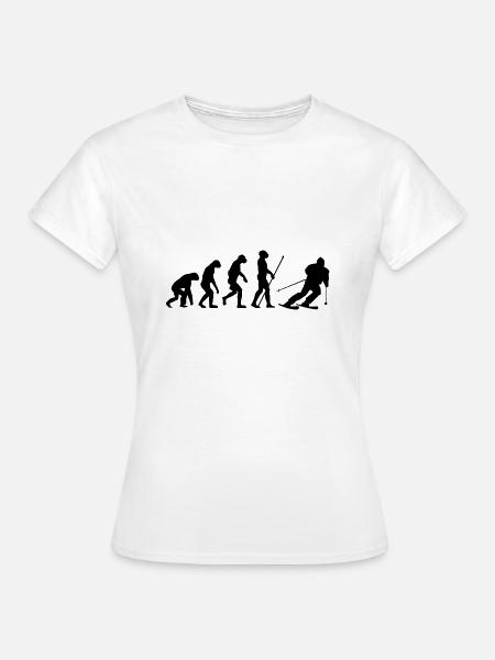 Skifahrer Evolution - Frauen T-Shirt - Weiß