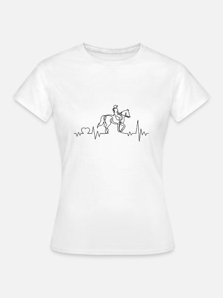 Pferde Herzschlag - Frauen T-Shirt - Weiß