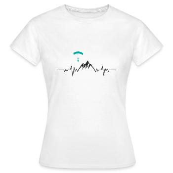 Gleitschirmfliegen Herzschlag - Frauen T-Shirt - Weiß - Vorne - AI Model Female 172 dark (172cm)