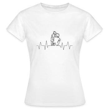 Vater und Tochter Herzschlag - Frauen T-Shirt - Weiß - Vorne - AI Model Female 172 dark (172cm)