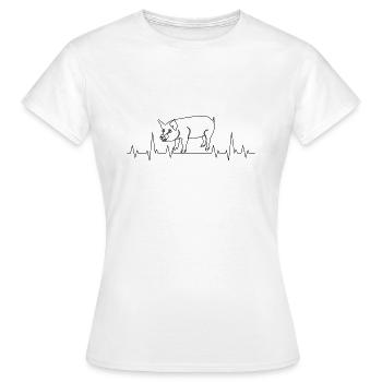 Battement de coeur de porc - T-shirt Femme - blanc - Devant - AI Model Female 172 dark (172cm)