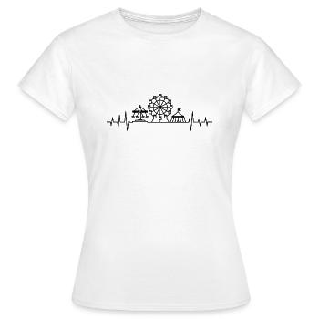Kirmes Herzschlag - Frauen T-Shirt - Weiß - Vorne - AI Model Female 172 dark (172cm)