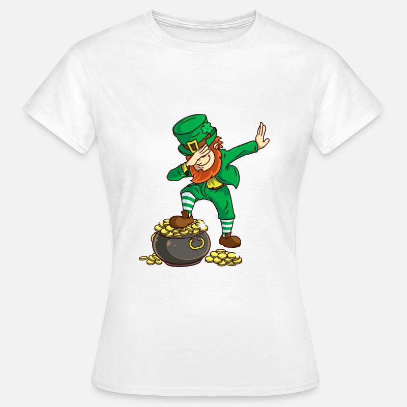 St Patricks Day Dabbing Leprechaun - Women's T-Shirt - white
