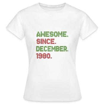 1980 Génial depuis décembre Avenue de Noël - T-shirt Femme - blanc - Devant - AI Model Female 172 dark (172cm)