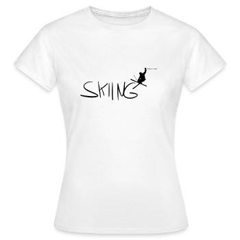 Skiing - Frauen T-Shirt - Weiß - Vorne - AI Model Female 172 dark (172cm)