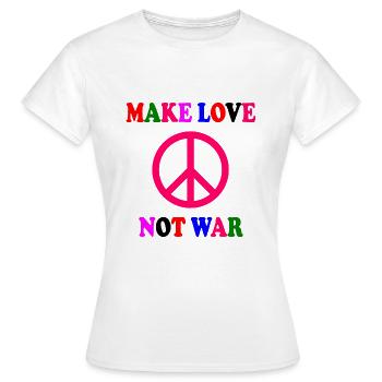 Make love not war - T-shirt Femme - blanc - Devant - AI Model Female 172 dark (172cm)
