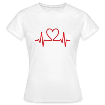 EKG-Herzschlaglinie QRS-Komplex - Frauen T-Shirt - Weiß - Vorne - AI Model Female 172 dark (172cm)