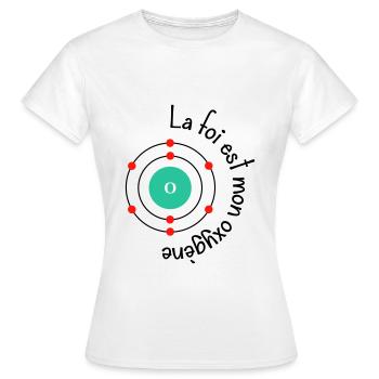 Foi oxygène - T-shirt Femme - blanc - Devant - AI Model Female 172 dark (172cm)