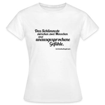 Unausgesprochene Gefühle - Frauen T-Shirt - Weiß - Vorne - AI Model Female 172 dark (172cm)