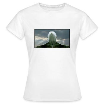 concorde & Sonnenstrahlen 120dpi - Frauen T-Shirt - Weiß - Vorne - AI Model Female 172 dark (172cm)