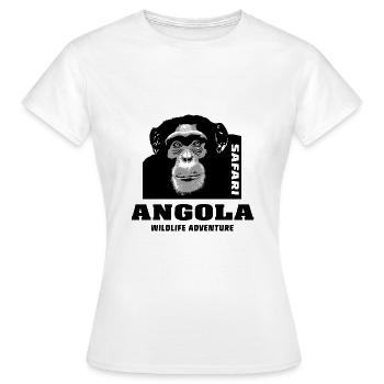 Angola - Chimpanzés - T-shirt Femme - blanc - Devant - AI Model Female 172 dark (172cm)