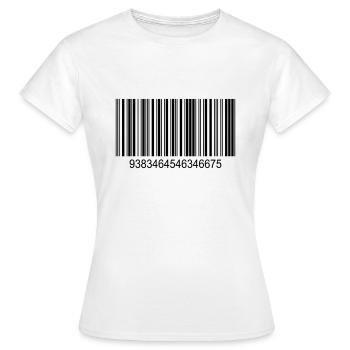 Code barres / code-barres en noir avec des chiffres - T-shirt Femme - blanc - Devant - AI Model Female 172 dark (172cm)