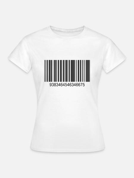 Code barres / code-barres en noir avec des chiffres - T-shirt Femme - blanc