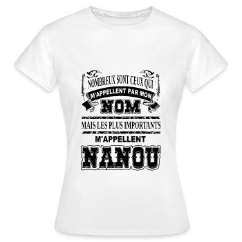 Meilleure grand-mère nanou cadeau humour mamie - T-shirt Femme - blanc - Devant - AI Model Female 172 dark (172cm)
