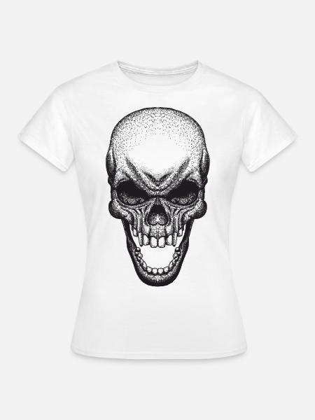 Crâne dot - T-shirt Femme - blanc