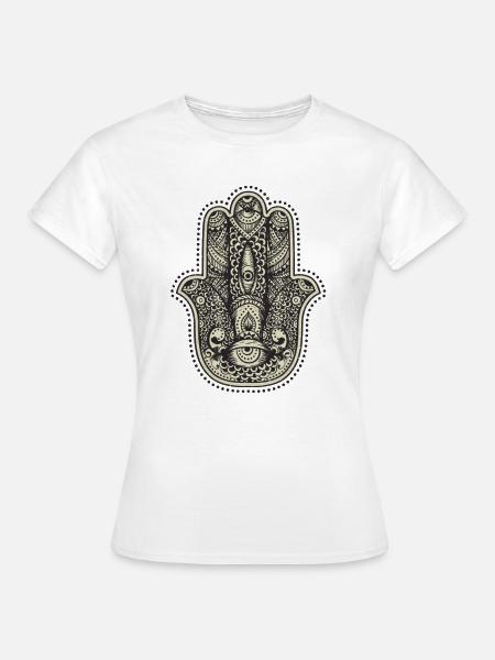 Mandala Hand - Frauen T-Shirt - Weiß