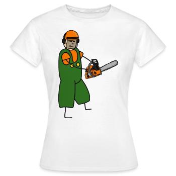 Tronçonneuse Tronçonneuse Scie bûcheron - T-shirt Femme - blanc - Devant - AI Model Female 172 dark (172cm)