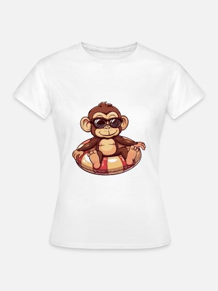Affe Sommer Comic - Frauen T-Shirt - Weiß