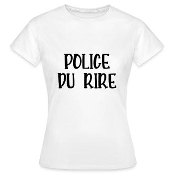 police du rire - T-shirt Femme - blanc - Devant - AI Model Female 172 dark (172cm)