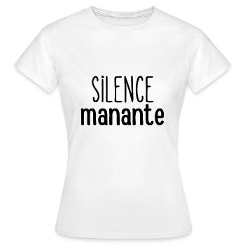silence manante - T-shirt Femme - blanc - Devant - AI Model Female 172 dark (172cm)
