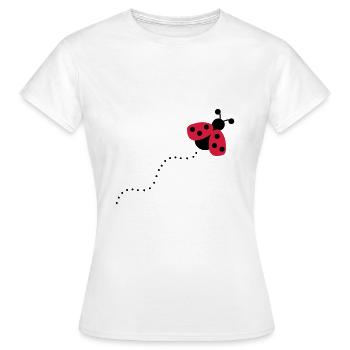 2541614 12868760 Marienkaefer - Frauen T-Shirt - Weiß - Vorne - AI Model Female 172 dark (172cm)