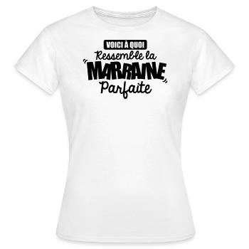voici à quoi ressemble la marraine parfaite - T-shirt Femme - blanc - Devant - AI Model Female 172 dark (172cm)