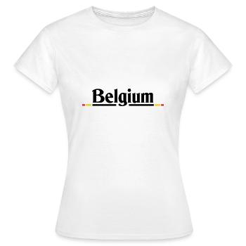 Belgique - International - N°2 - T-shirt Femme - blanc - Devant - AI Model Female 172 dark (172cm)